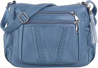 ELDA Crossbody Bags For Women Pocketbooks Soft PU Leather Purses and Handbags Multi Pocket Shoulder Bag