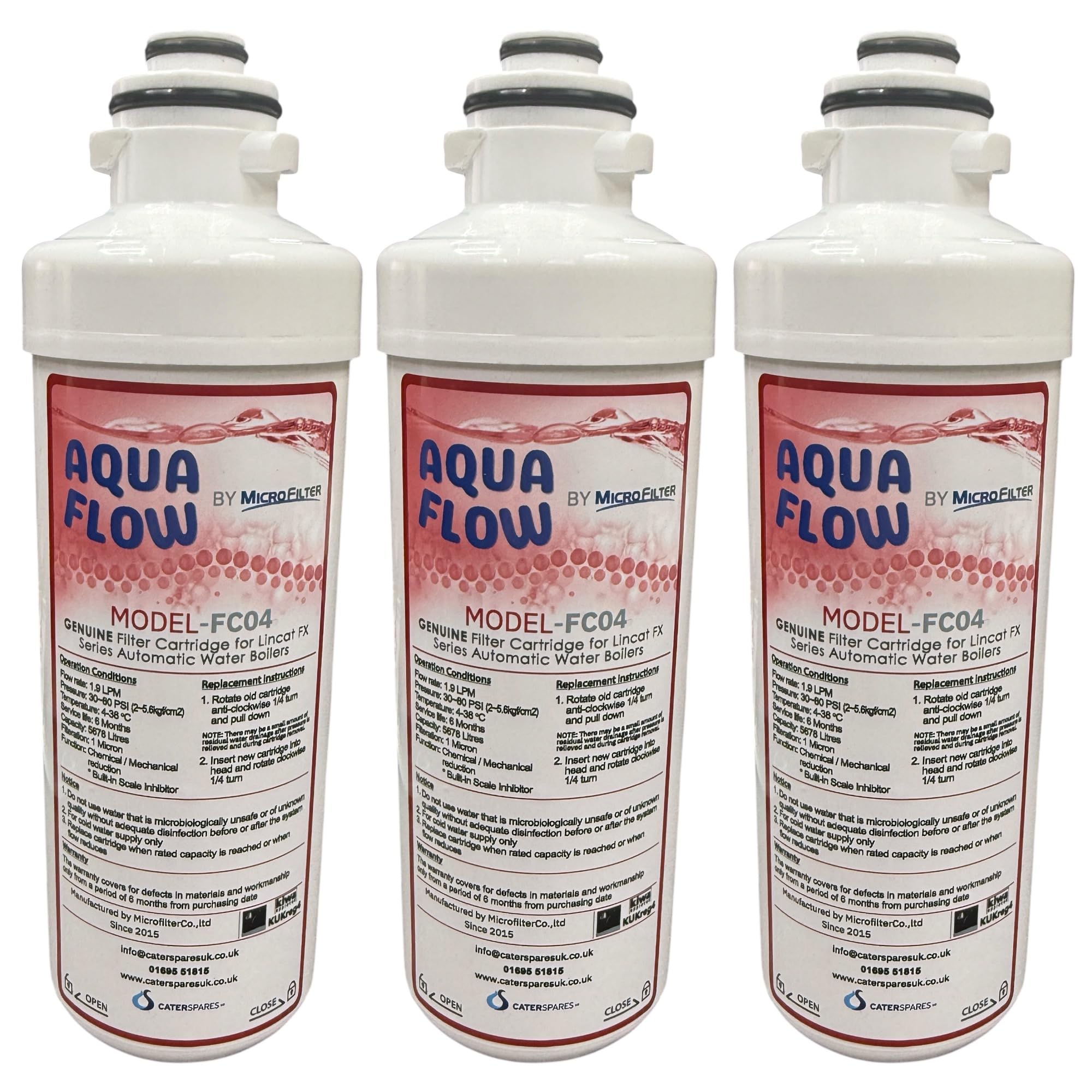 3 x Lincat FC04 Water Filter Cartridge