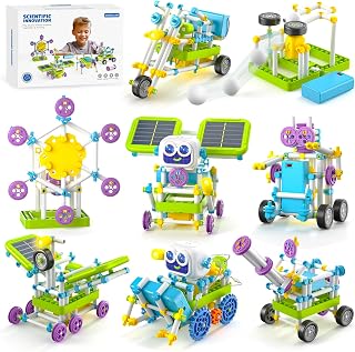 Solar Robot Kit 45+ STEM Toy 434pcs w/Gears & Sensors Kids 6+ | Teaches mechanics & solar. No batteries. Ages 6+. Boosts logic & creativity. Clear guide. Great indoor/outdoor STEM project