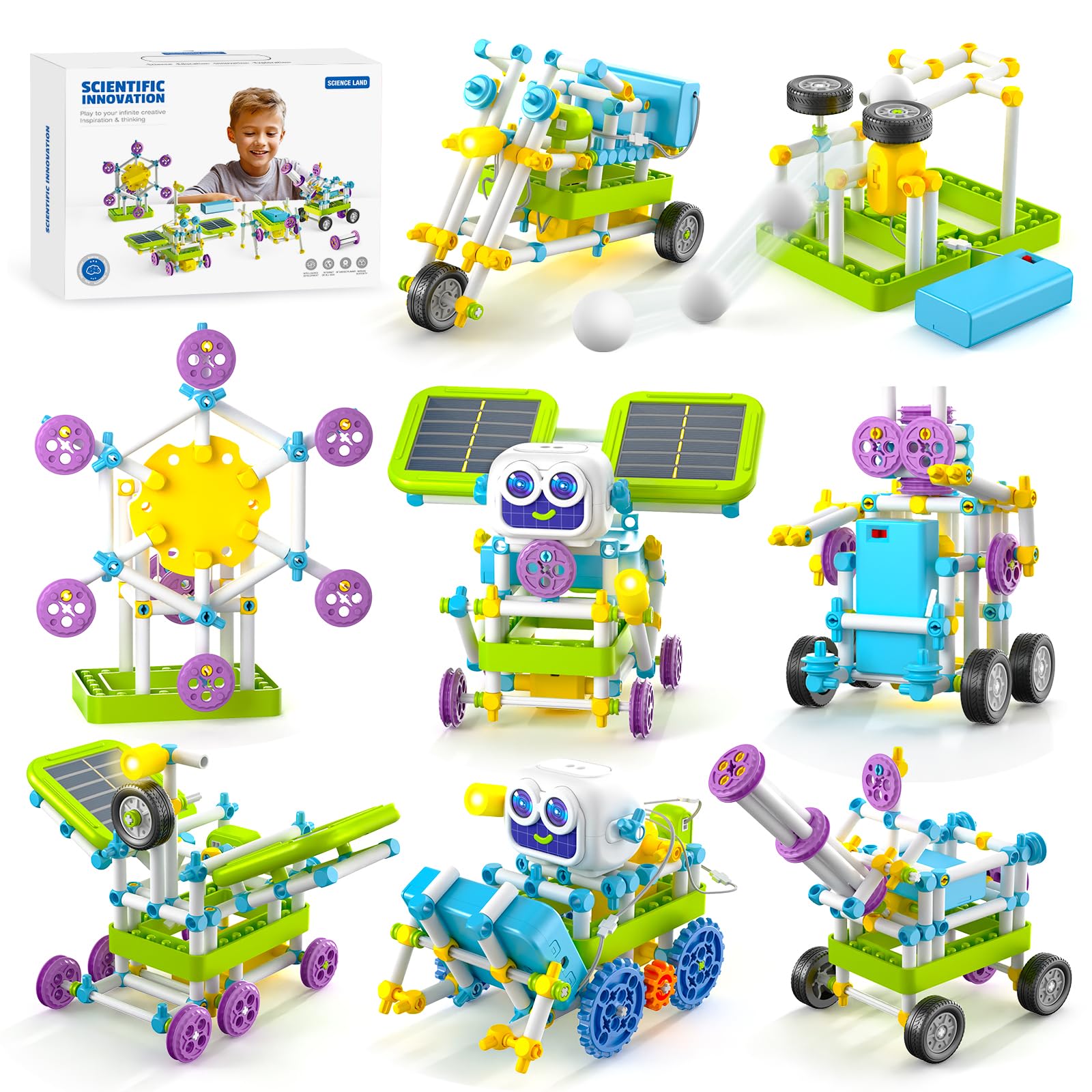 Solar Robot Kit 45+ STEM Toy 434pcs w/Gears & Sensors Kids 6+ | Teaches mechanic