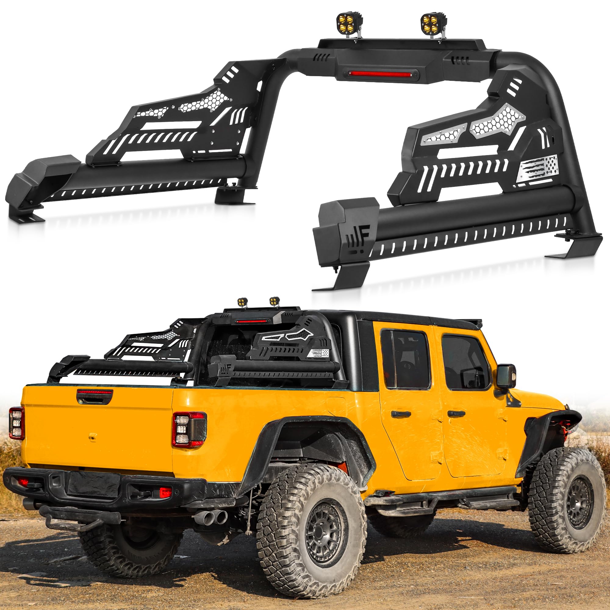MONOKING Universal Roll Bar for Mid & Full Size Truck with Brake Light | Sport C