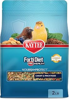 Kaytee Forti-Diet Pro Health Nourish+Protect Canary & Finch Food, 2 Lb | Supports digestion and immunity. Canary food with probiotics and prebiotics. Bird food, omega 3s, naturally preserved