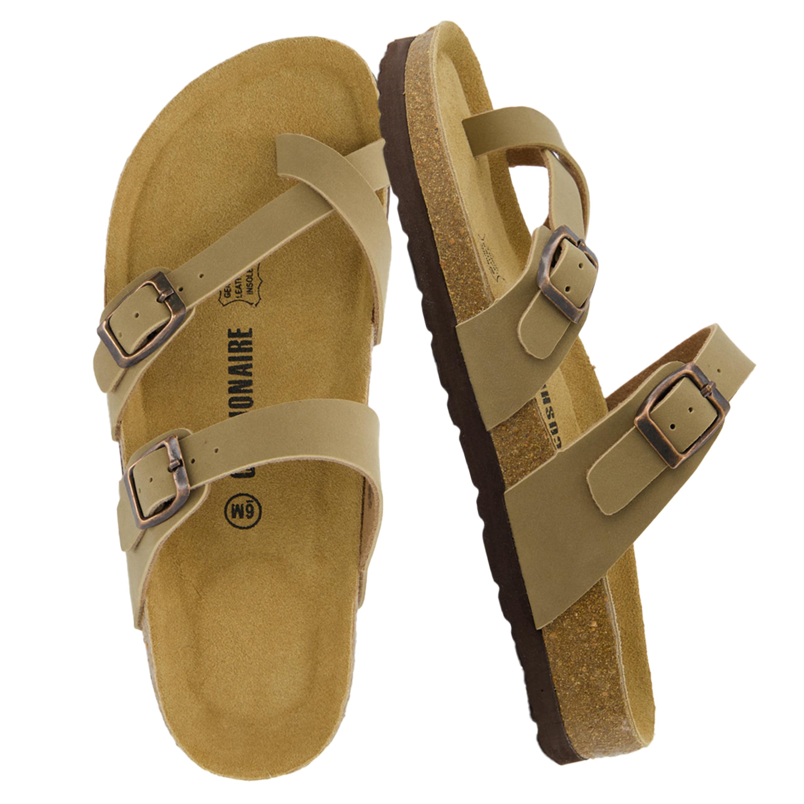 CUSHIONAIRE Women's Luna Cork Footbed Sandal with +Comfort