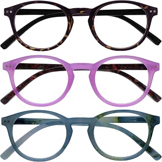 Opulize Zen Pack 3 Reading Glasses Dark Brown Pink Turquoise Blue Small Men Women RRR24-24Q +1.50