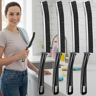 Crevice Cleaning Brush Set of 4, Small Grout and Gap Cleaner Brushes for Shower, Tile, Toilet, Kitchen and Bathroom, Narrow Brushes for Home Use and Deep Cleaning