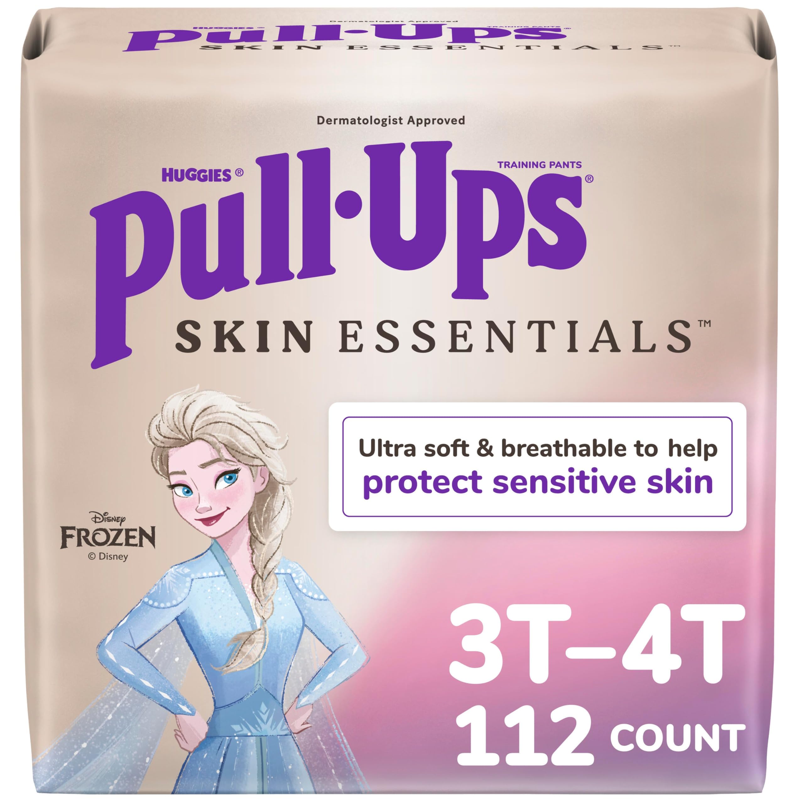 Pull-Ups Girls' Skin Essentials Training Pants, 3T-4T (32-40 lbs), 112 Ct | 4 Pa