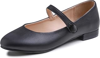 Feversole Women's Mary Jane Fashion, Classic Flat Shoes for Women Elegant Pumps Mary Jane with Soft Buckle Ballet Dance Shoes for Women