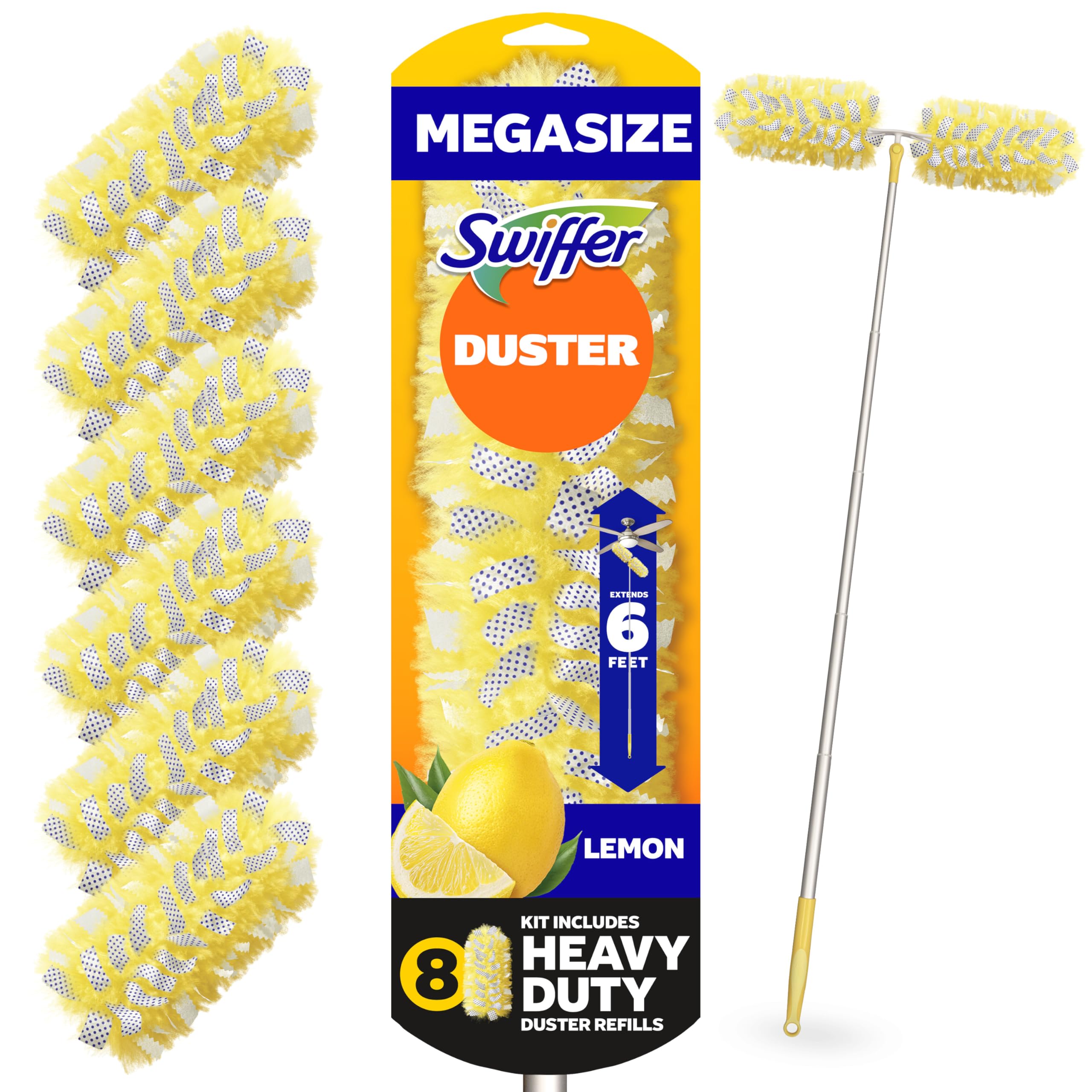 Swiffer Duster Kit with 6 ft Super Extendable Handle, Heavy Duty Starter Kit wit