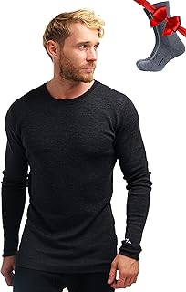 Maglia Termica Merino Lana Uomo Maniche Lunghe + Calzini