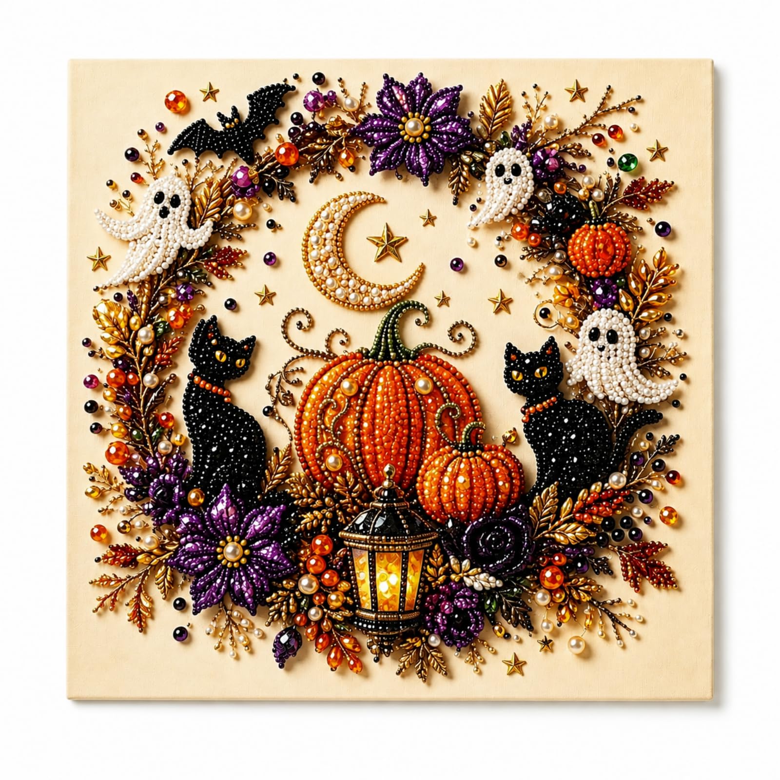 Halloween Ghost Pearl 3D Diamond Art Kit for Adult,Bead Painting DIY Craft