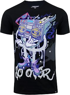 SCREENSHOT Screenshotbrand Mens Hipster Hip-Hop Urban Tees – NYC Street Fashion Graffiti Animazione Stampa T-Shirt - Nero - S