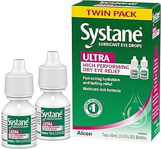 Systane Ultra Lubricating Eye Drops, 0.33 oz, Twin Pack | High-Performance Fast-Acting Relief with Extended Protection, Artificial Tears for Itchy, Irritated, Tired and Dry Eye Relief