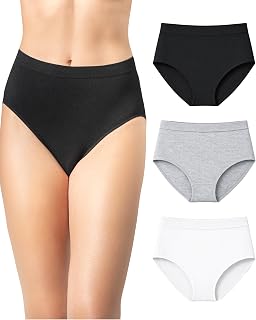 Risalti Women's High Waist Bamboo Briefs 3 Pieces – High Waisted Women's Briefs, High Waisted Culottes, More Soft Than Women's High Waisted Cotton Briefs, Seamless Women's Briefs, Women's Underwear –