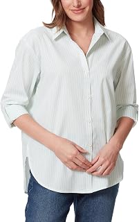 Gloria Vanderbilt Women's Amanda Button Down Shirt with Roll-tab Sleeves Standard