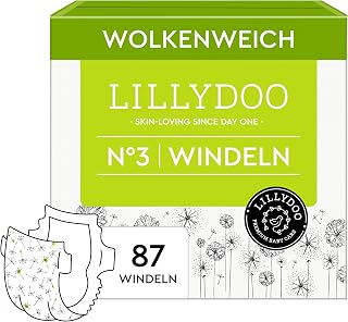 LILLYDOO Skin Friendly Nappies Half Month Box Size 3 (6+ kg) 87 Pack