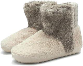 KuaiLu Womens Cute Christmas Reindeer Plaid Slippers Cosy Memory Foam Winter Mule Slippers Fluffy Plush Fleece Warm Lined House Shoes for Ladies at Home with Non-Slip Indoor Outdoor Hard Rubber Sole