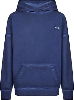 Hurley Felpa con cappuccio basic da ragazzo in morbida maglia, Blu notte, S