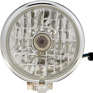 Kijima Custom Headlight (Not Compatible with Vehicle Inspections) Bates Type Chrome Body 4.5 inches (Body Diameter: 120/Depth: 65) Multi Reflector H4 (12V35/35W) 205-313