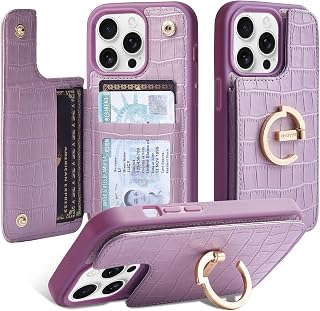CUSTYPE Custodia a portafoglio per iPhone 15 Pro Max (17 cm) Porta carte e