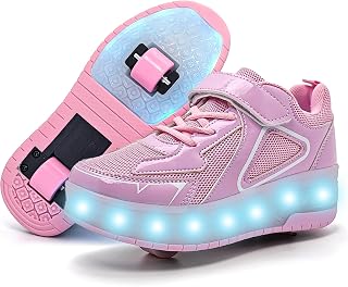 Umerigo Fashion Roller Skate Shoes for Boys Girls Kids Retractable Wheelies Skate Sneakers with Wheels Rolling Skating Shoes
