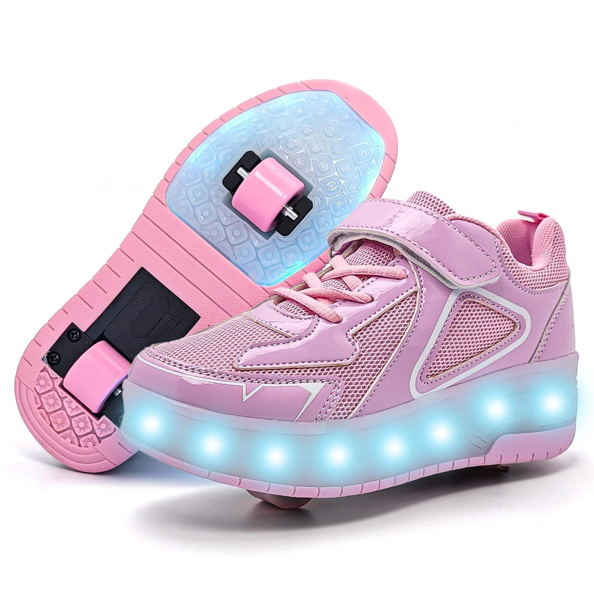 Umerigo Fashion Roller Skate Shoes for Boys Girls Kids Retractable Wheelies Skat