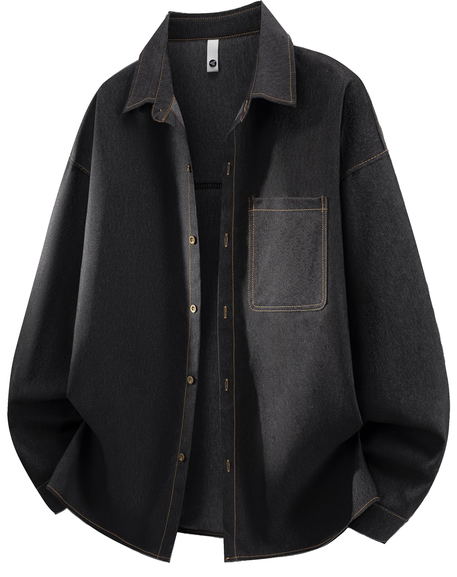 Men's Long Sleeve Shirt, Denim Style, Denim Shirt, Solid Color, Simple