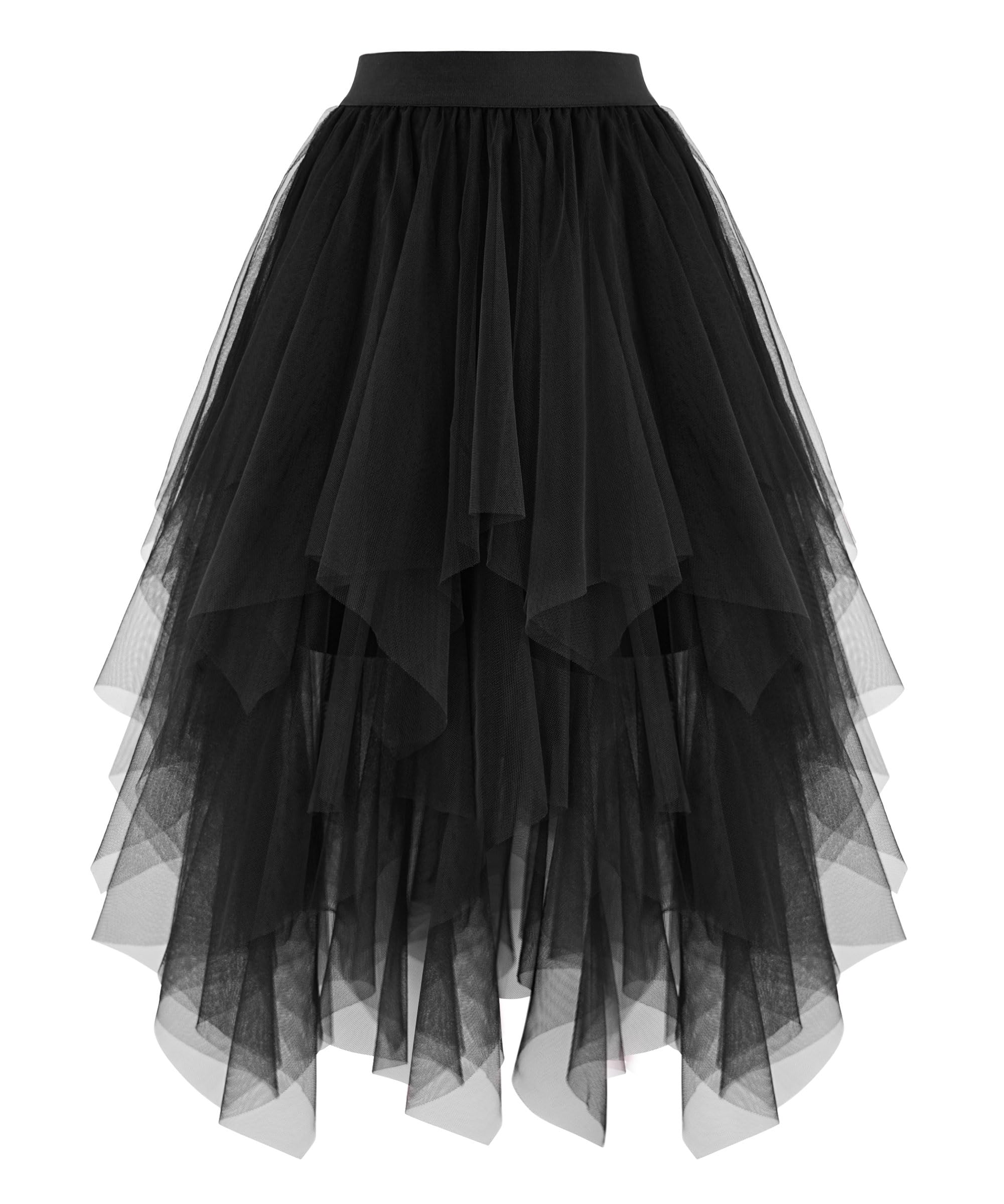 Ellames High Low Layered Puffy Fairy Tulle Skirts | 2026 Women's Irregular Tutu 