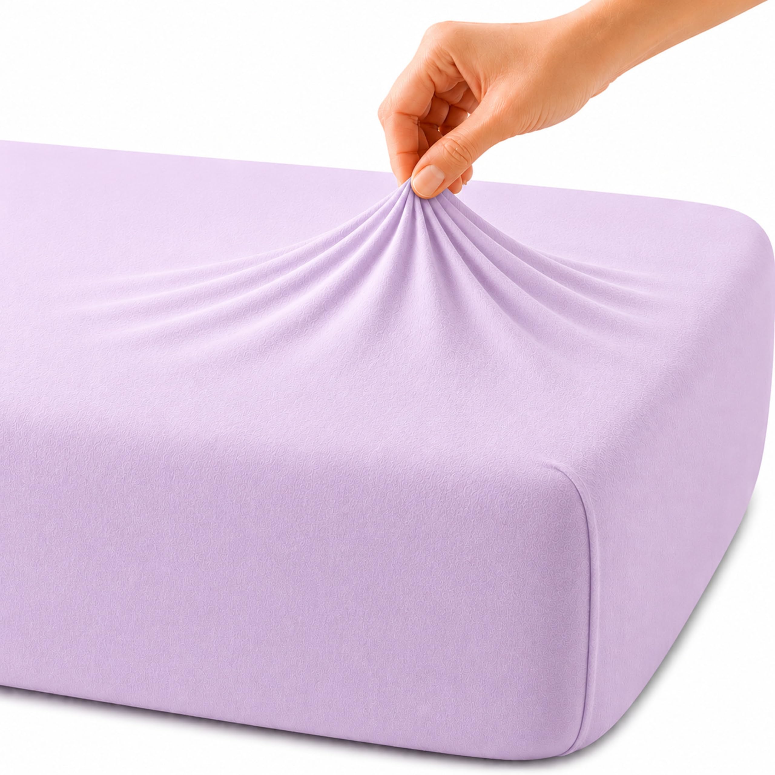 Family Bedding Deep Fitted Sheet, Stretch Jersey Cotton, Lilac, Super King