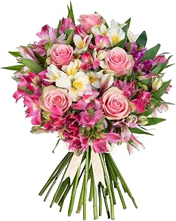 Peruvian Lily and Belle Rose's - Fresh Flower Bouquet | Birthdays, Anniversaries, Thank You Gifts, Thinking of You, Delivered in Bud and Blooms in 48-72 Hours