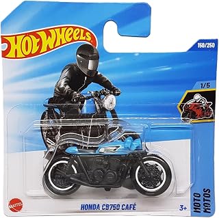 Hot Wheels - Honda CB750 Café - HW Moto 1/5 - JBB79 - Short Card - Motorcycle - Light Blue - Mattel 2025 - Officially Licensed Honda Model - 1:64