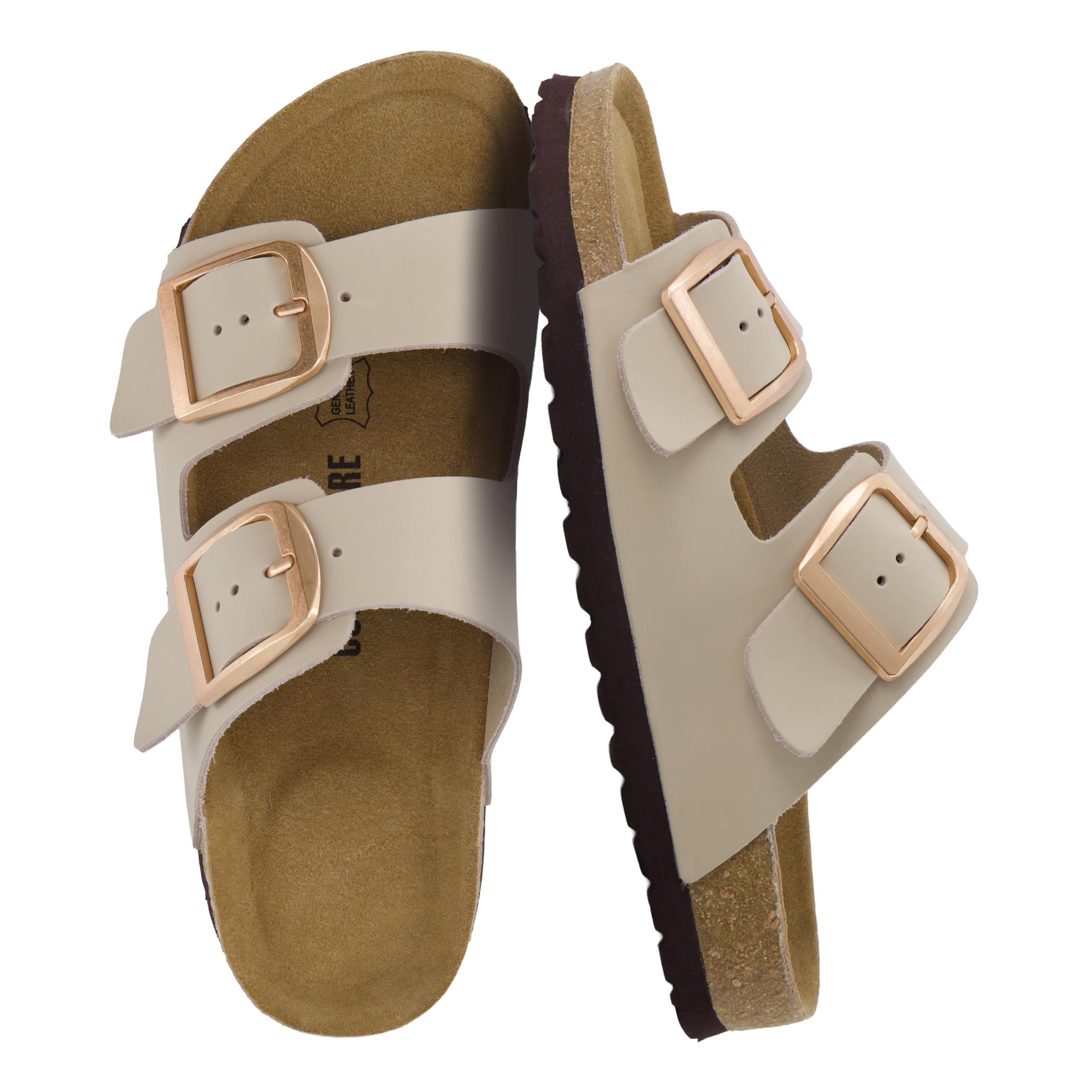 CUSHIONAIRE Laz - Sandali da donna in vera pelle scamosciata con plantare in sug