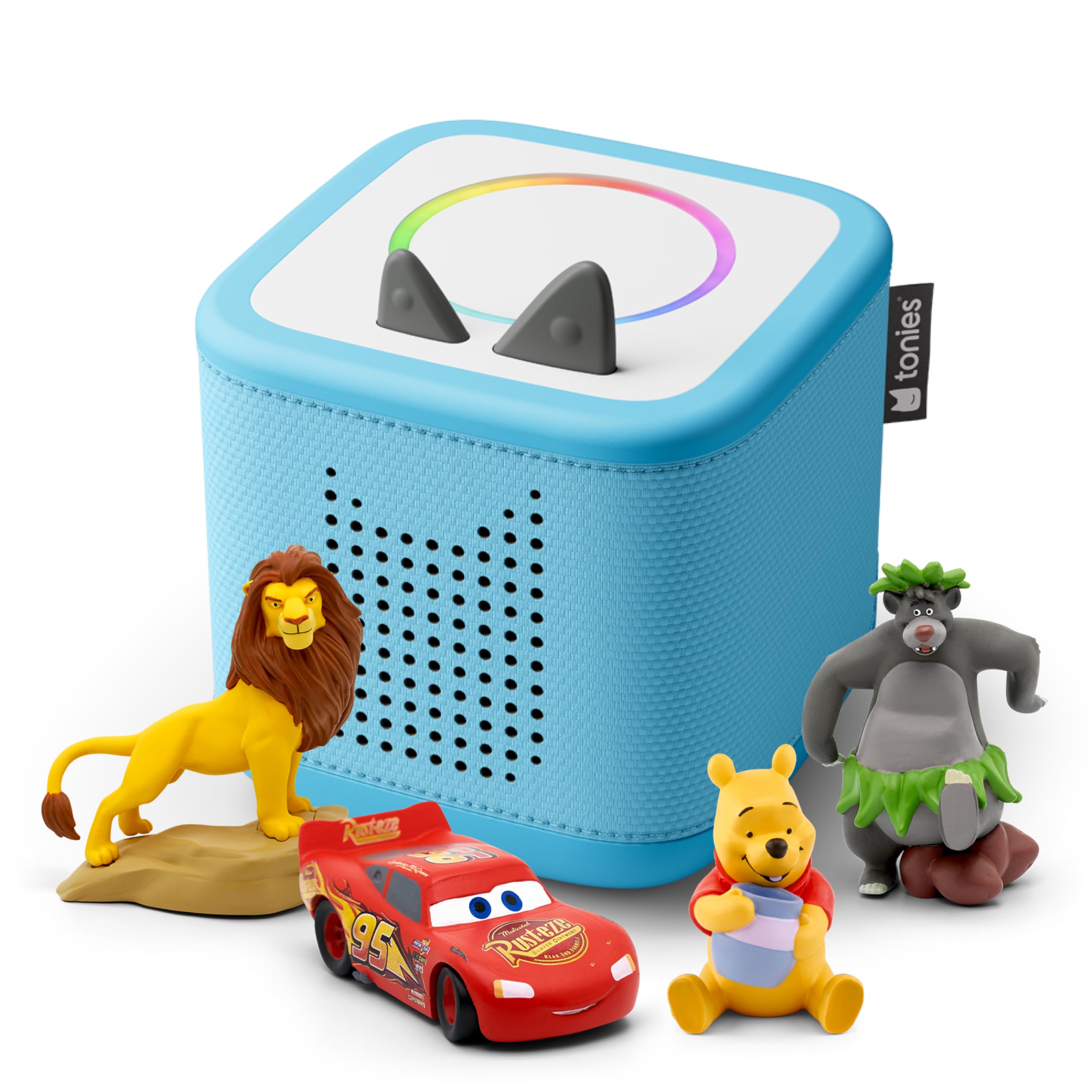 Toniebox 2 Audio Player Disney Bundle for Kids 3+ with Lightning McQueen, Baloo,