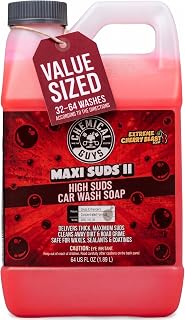 Chemical Guys, Maxi Suds II Car Wash Soap for Foam Cannons, Cherry, 64 oz | High-foam, pH-balanced suds for cannons, guns or buckets, gentle on wax and coatings, sweet cherry scent