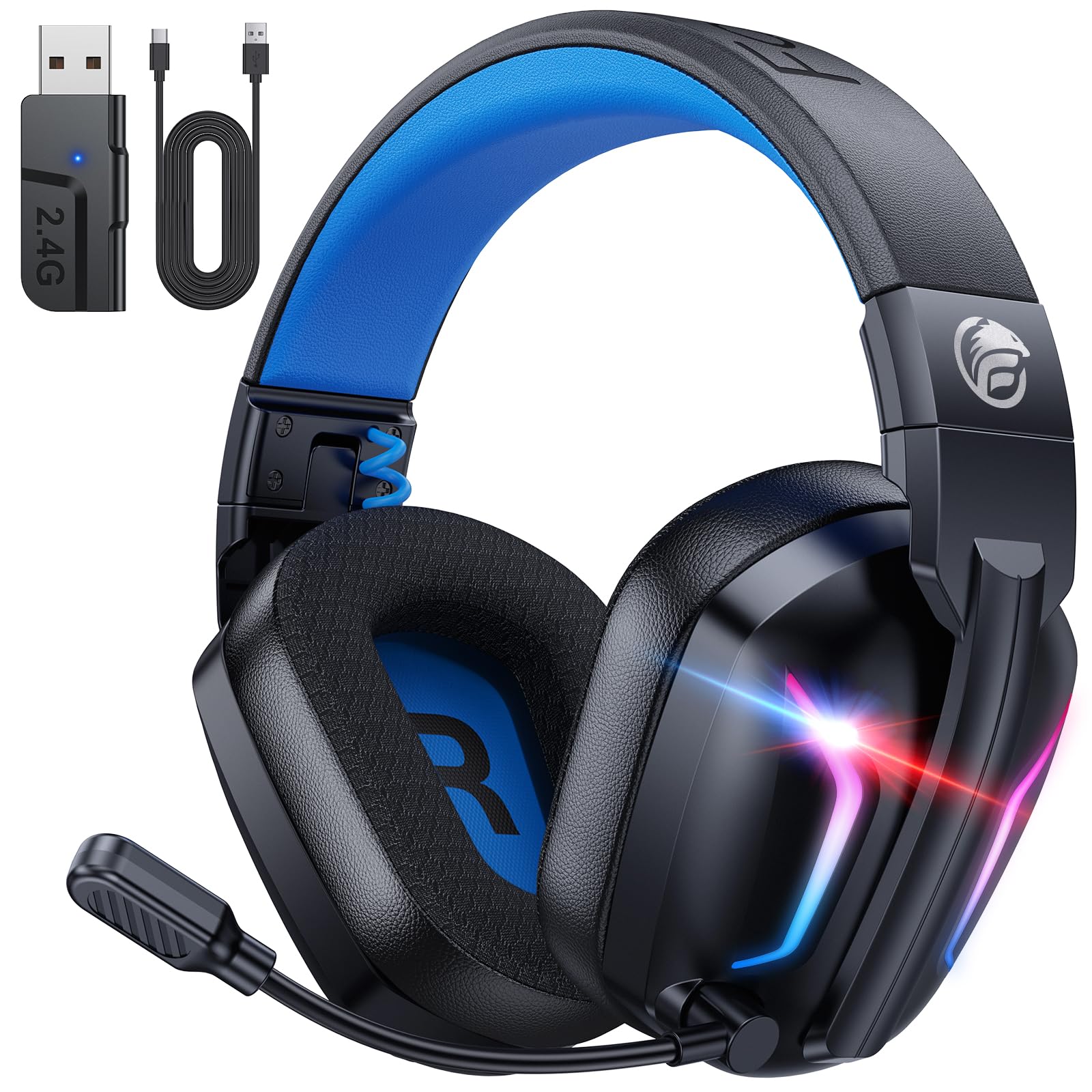 Fachixy Wireless Gaming Headset with Mic for PS5, PS4, PC, Switch & Mac | 2.4GHz