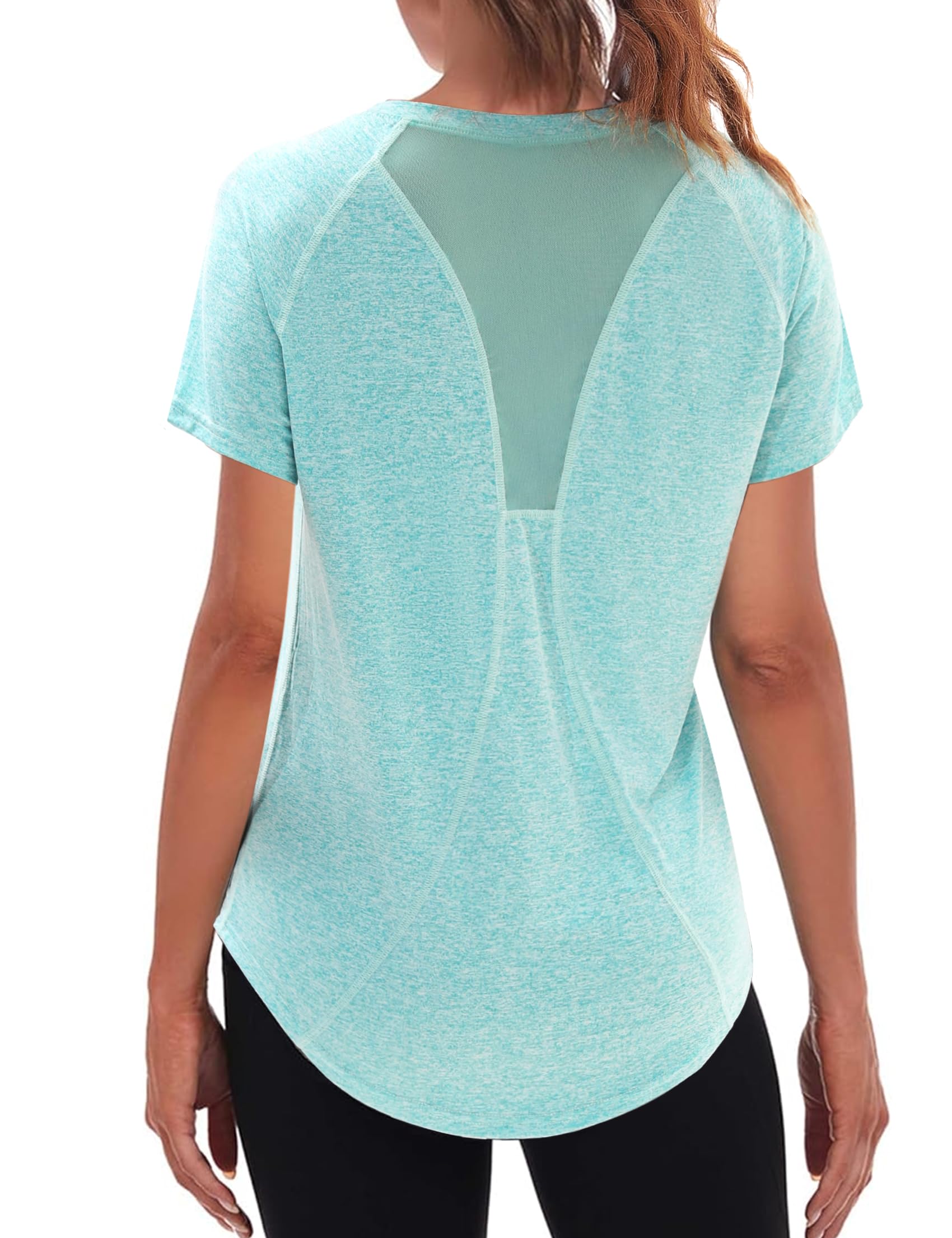 Women's Sports T-Shirt Yoga Shirt Short Sleeve Running Quick Dry Top Elastic Sho