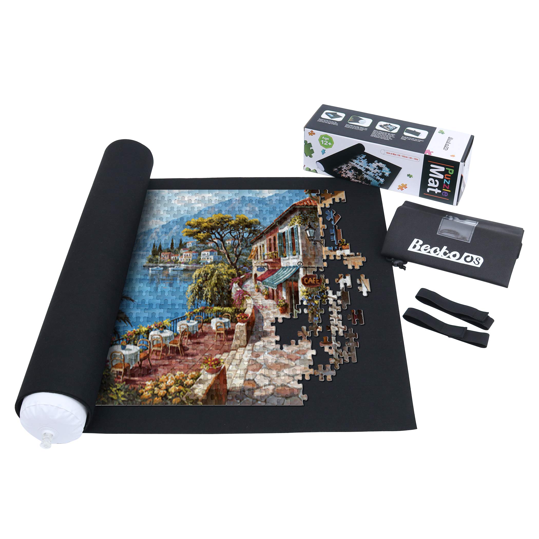 Becko US Puzzle Mat Roll Up Puzzle Mats for Jigsaw Puzzles Puzzle Roll Up Mat Pu