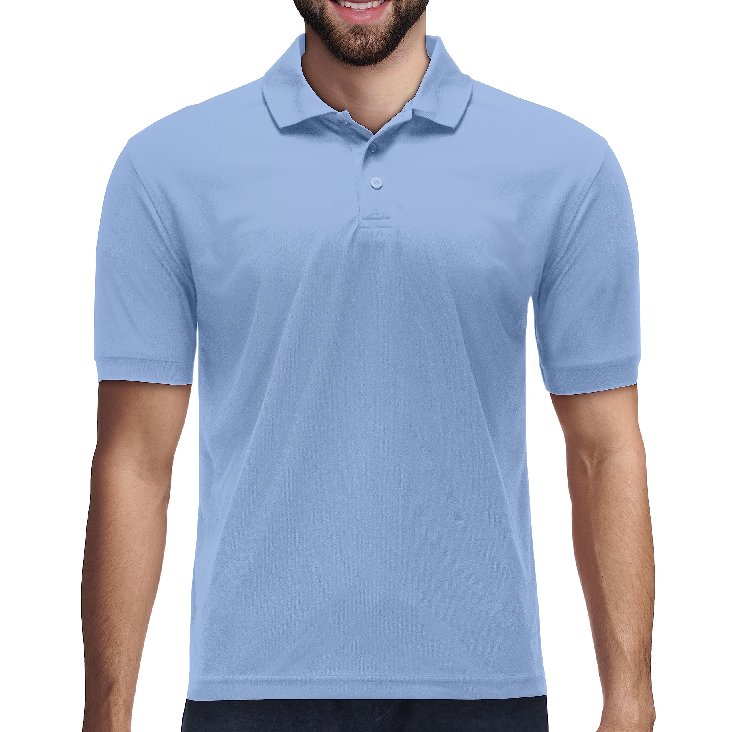 Premium Wear Men's Polo T-Shirt, High Moisture Wicking Dry Fit Performance Short