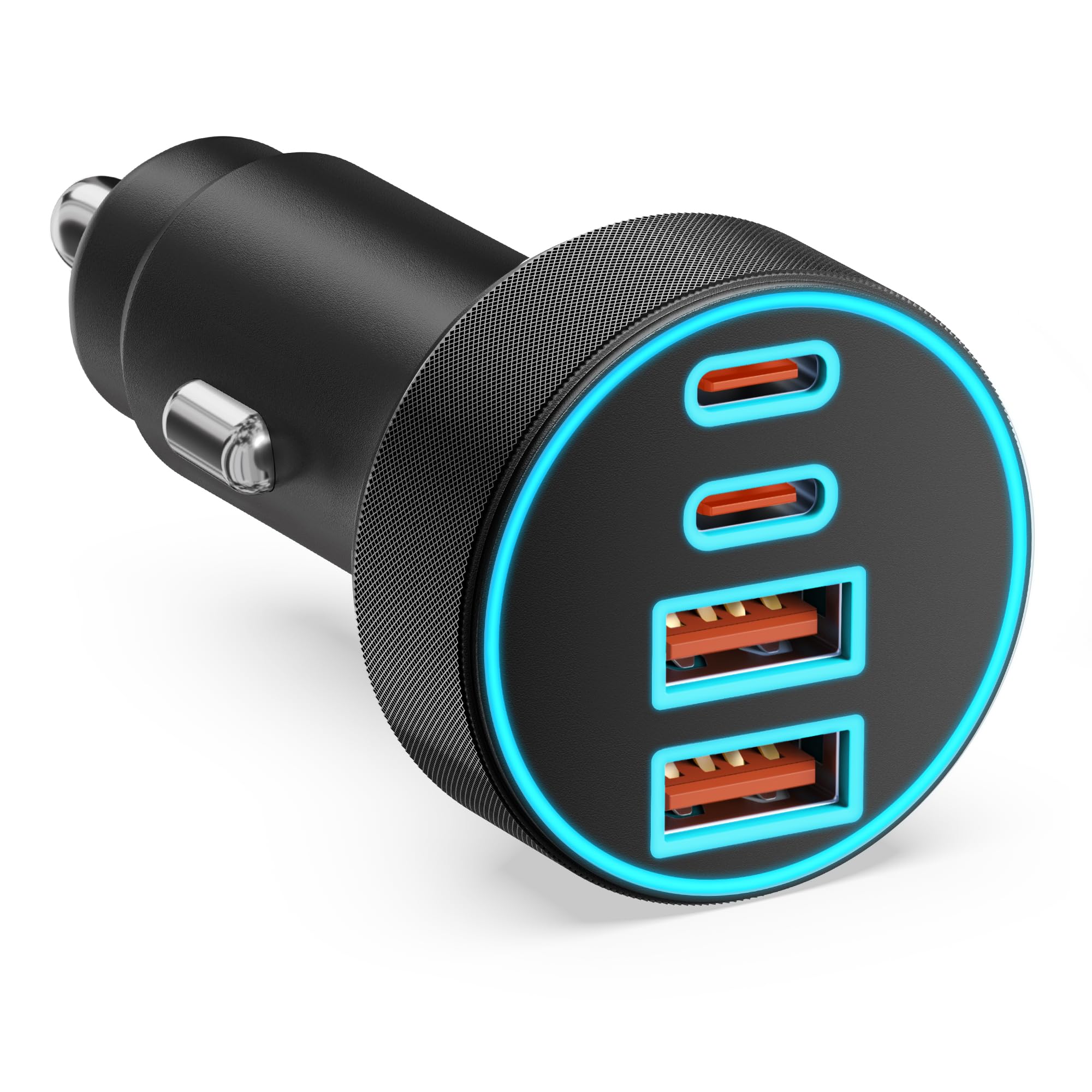 90W USB C Car Charger, 4-Port Dual 45W USB-C/A 12V Socket PD/QC Car Adapter | Mu