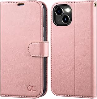 OCASE for iPhone 15 Wallet Case, Card Holder, Pink