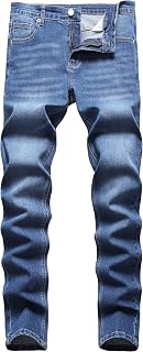 Qazel Vorrlon Men's Skinny Stretch Jeans, Slim Fit Washed Pencil Pants