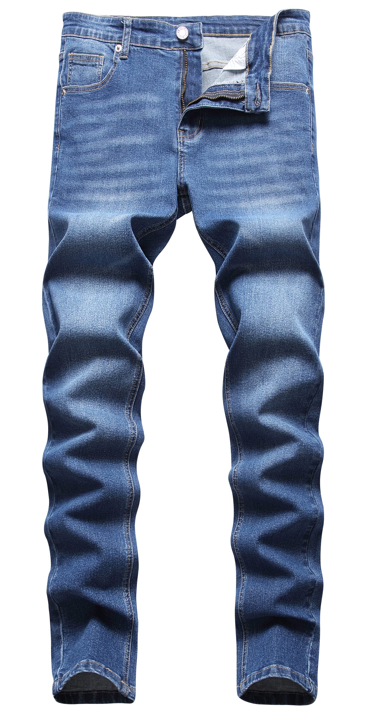 Qazel Vorrlon Men's Skinny Stretch Jeans, Slim Fit Washed Pencil Pants