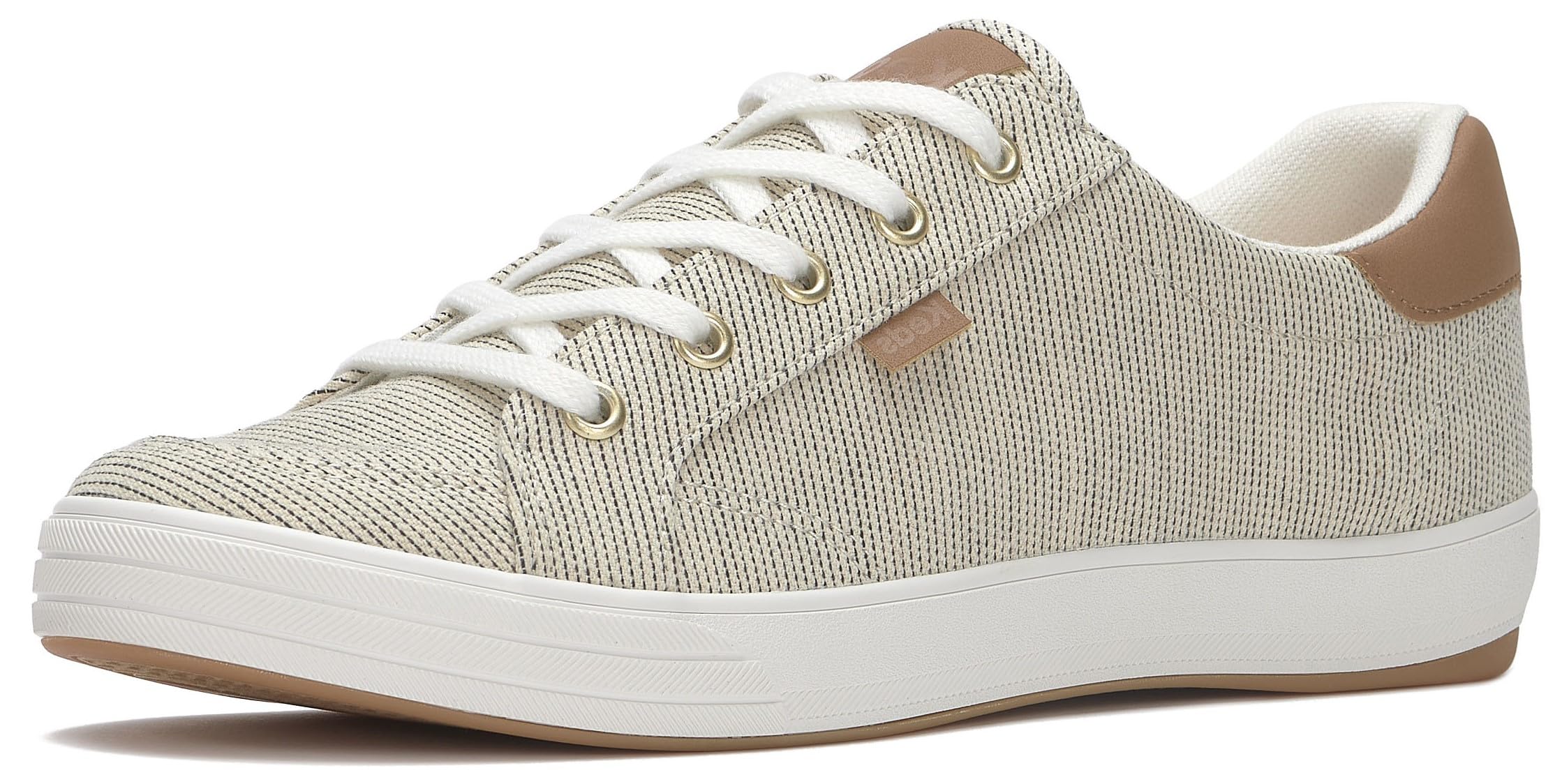 Keds Baskets à lacets Center III en toile pour femme, crème, 35.5 EU