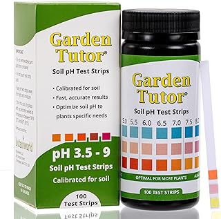 Garden Tutor Soil pH Test Kit (3.5-9 Range) | 100 Soil pH Test Strips