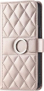 UnivoColors Galaxy A54 5G (SC-53D/SCG21) Ring-Attached Quilted Leather-Style Wallet Case, High-Quality PU, Elegant and Cute, Strap Included, Magnetic Closure, Full Screen Protection, Excellent Card