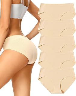 VOENXE Seamless Underwear for Women,No Show Hipster Ladies Bikini Panties