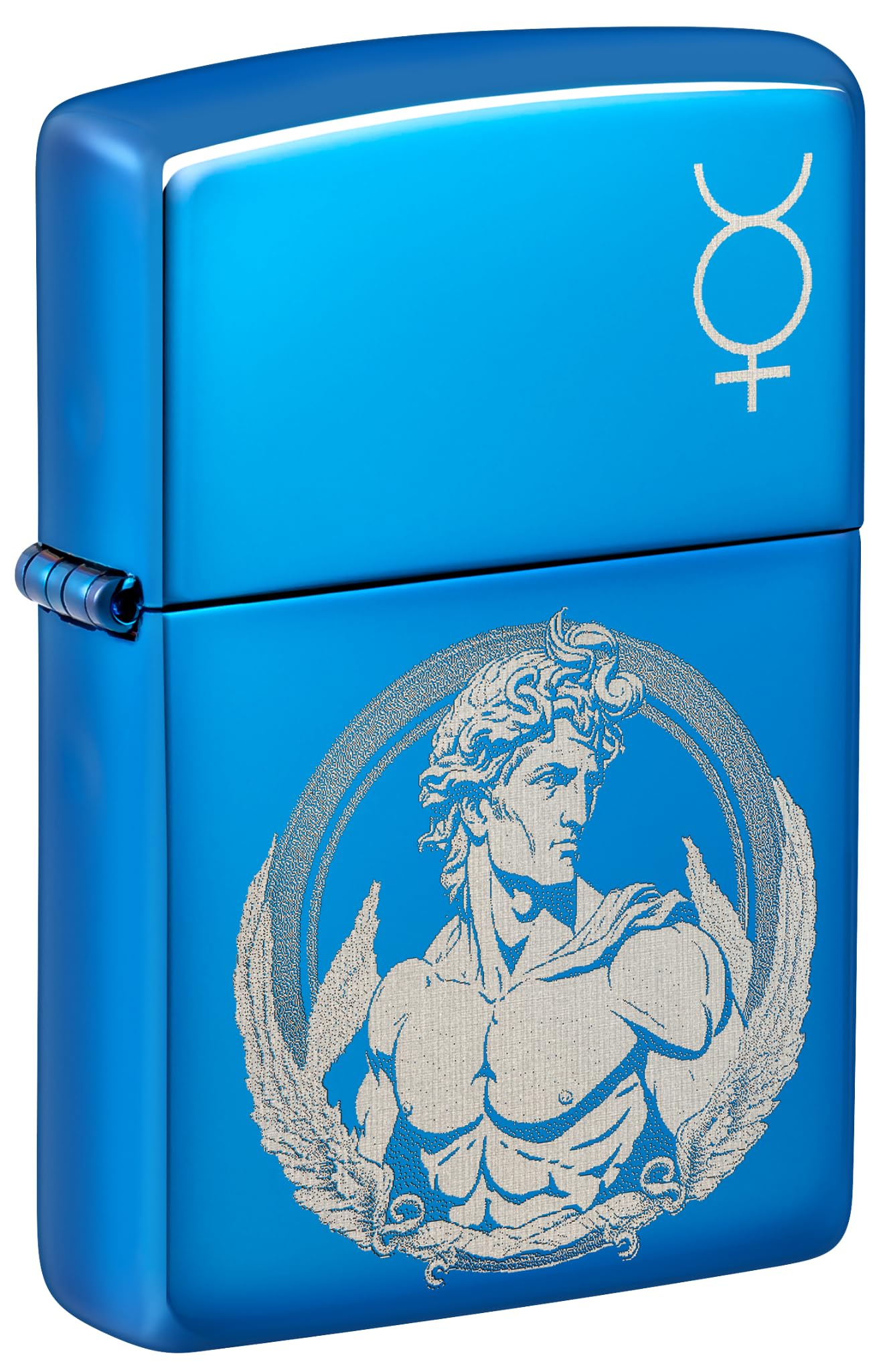 Zippo Windproof Lighter, God Mercury, High Polish Blue, Photo Image, Refillable,