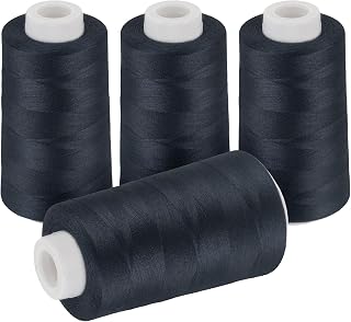 StiVerse Sewing Thread Navy Blue, 4-Cones, 3000 Yards Each, 40S/2 | Wear-Resistant Polyester Thread for Sergers &amp; Sewing Machines, Great for Denim, Overlock, Quilting, Piecing and Daily Sewing