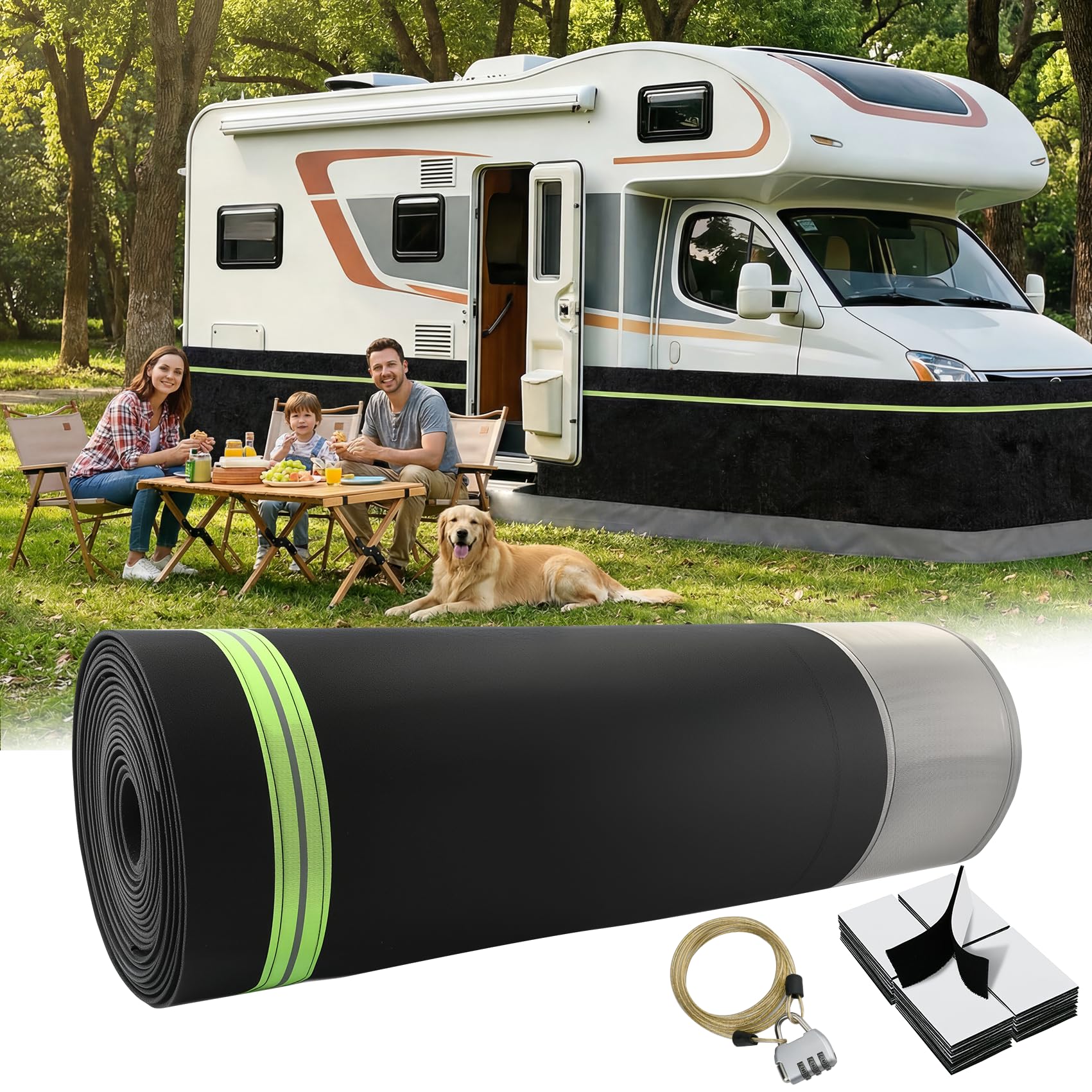 RV Skirting for Travel Trailers & 5th Wheels - Heavy Duty Camper Insulated Skirt