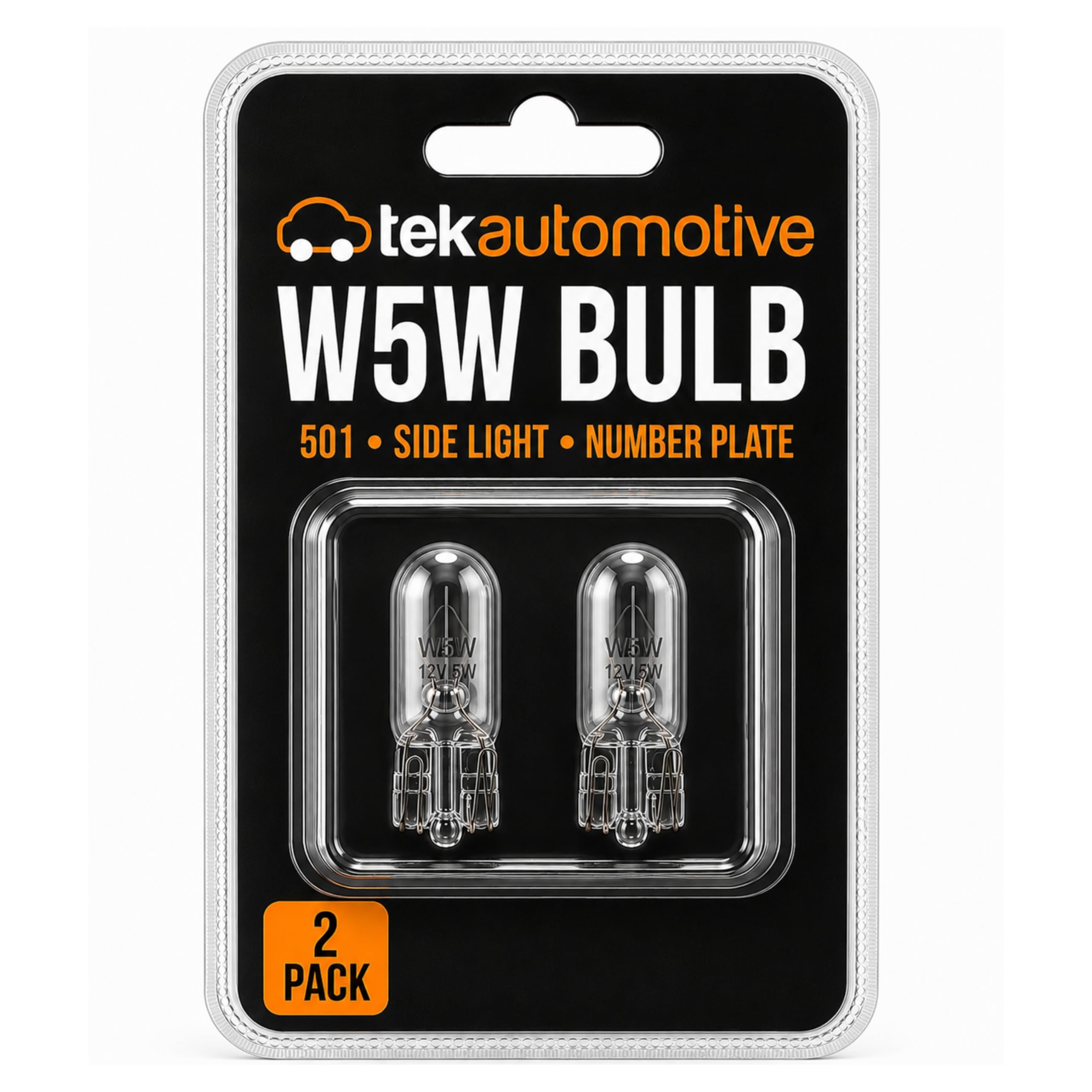 Tek Automotive 501 W5W Bulb 12V 5W Capless Side Light Bulbs - Twin Pack | Side L