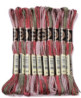 10 Skeins 0.5mm Embroidery Floss 6 Ply Polyester Cross Stitch Thread for Friendship Bracelets Dental Floss 8M